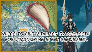 Genshin Impact Where to Find Vitalized Dragontooth Dragonspine Spear Refinement Material [upl. by Ahsehat]