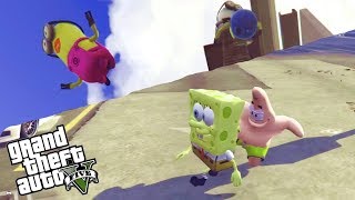 PATRICK LOUCO MINIONS E MAIS  BoB Esponja no GTA V MODS [upl. by Okiman]