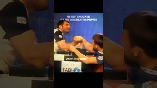 He got shocked by his rival Disabilities power🗿⚡ armwrestling deniscyplenkov karma edit shorts [upl. by Rodrigo]