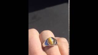 Mens Cats Eye Chrysoberyl Ring Diamond Accents Platinum [upl. by Grekin]