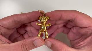 Joseph Klibansky Bear Hug 18K gold wearable sculpture necklace art bare unboxing review Pure Product [upl. by Ozne]