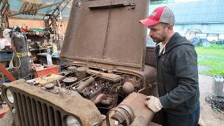 Первый запуск после оживления JEEP Willys 1942 года Поедет [upl. by Auburn]