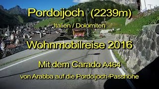 Wohnmobil  Pordoijoch  Dolomiten  Durch die Windschutzscheibe betrachtet–Komplett amp Echtzeit [upl. by Eanil]