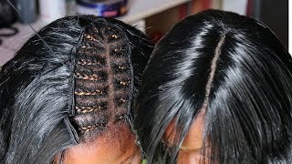 No Closure No Leave Out No Glue Sis  Easy Sewin Tutorial Without Closure  Step By Step [upl. by Aneeras31]