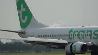 Transavia B737800 Landing Schiphol [upl. by Einrae]