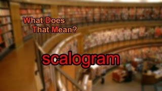 What does scalogram mean [upl. by Attenauqa]