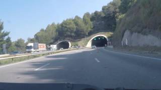 France by Autoroute  A8 Nice  J52 Peage to J54  Nice Nord [upl. by Akinahs412]