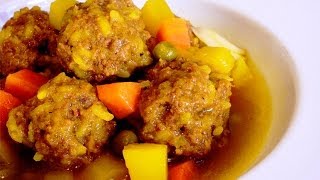 ALBONDIGAS RELLENAS CON ARROZ I RECETAS DE COCINA [upl. by Bevus325]