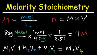 Molarity Dilution Problems Solution Stoichiometry Grams Moles Liters Volume Calculations Chemistry [upl. by Ajnat704]