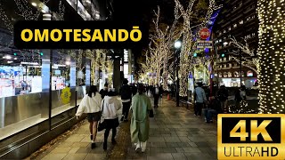 TOKYO JAPAN 🇯🇵 4K OMOTESANDO — Xmas Illumination at the most trendy place in Tokyo [upl. by Lotte]