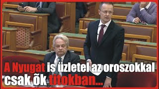 Szijjártó Péter A Nyugat szerint nem szabad üzletelni az oroszokkal csak nekik és titokban [upl. by Bevus]