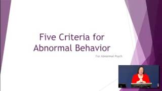 Five Criteria for Abnormal Behavior with Dr Z [upl. by Arted]