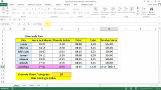 Cáculo de Horas Laborales y Pago de Sueldos por Horas en Excel  Plantillas [upl. by Mcquade]