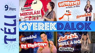 Boridalok II TÉLI DALOK ☃️🎅🏻 GYEREKEKNEK Mikulás Hóember  animáció gyerekdal egybefűzve [upl. by Ennayelsel]