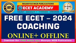 Maanyas MGB  FREE ECET 2024 Coaching AP amp TS [upl. by Nwahs]