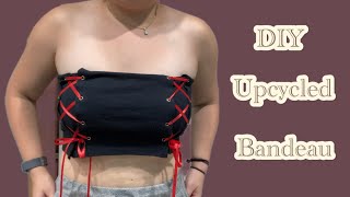 DIY Upcycled Bandeau Crop Top [upl. by Essenaj276]