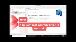 Cannot resolve symbol AppCompatActivity in android studio [upl. by Conall]