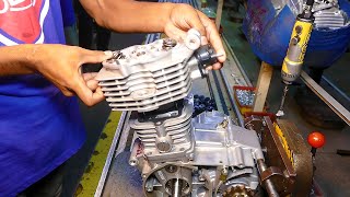 Complete Assembling of a 125cc Motorcycle Engine [upl. by Rolyak]