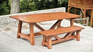 How To Build A Farmhouse Table and Benches For 250  Woodworking DIY [upl. by Babita]