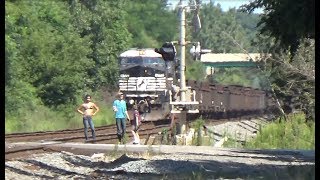 NS 9649 Close Call with Pedestrian  Chesterton IN [upl. by Jacquette908]