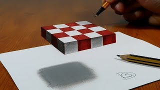 3D Trick Art on Paper Floating chess [upl. by Delanie]