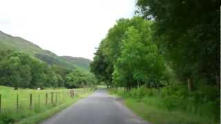 A Drive On A Narrow Road In Glenlyon Scottish Highlands Of Scotland [upl. by Atled]