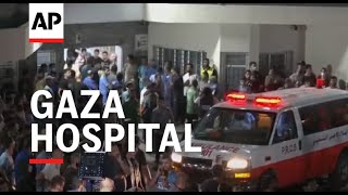 Bodies line up outside Gaza hospital as Israeli airstrikes continue [upl. by Ecilahc]