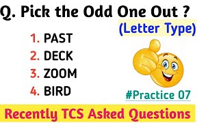 Odd One Out Letter Type Practice 07  Reasoning  USEFUL For SSC CGLCHSL CPO RRB NTPC [upl. by Codee]