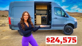 Mercedes Sprinter Camper Van Build For Less Than 25k  Van Life Tour [upl. by Assehc450]