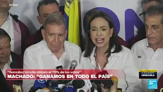 Oposición niega triunfo de Maduro y asegura que Edmundo González ganó presidenciales venezolanas [upl. by Lemor133]