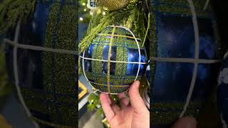 Raz 6quot Blue and Green Plaid Glitter Ball Christmas Ornament 4432727 [upl. by Sihun740]