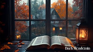 Dark Academia Ambience ⛈️ Autumn Study with Rain amp Thunder ASMR  Dark Academia [upl. by Sig74]