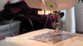 Tre tvillingnål  Thread a twin needle  Janome MC5200 [upl. by Anastasius]