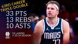 Luka Doncic 33 pts 13 rebs 10 asts vs Lakers 2324 season [upl. by Zacks]