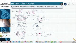 TEMA 37 HETEROCICLOS SÍNTESIS  3711 EJEMPLOS DE REGIOQUÍMICA Y ESTEREOQUÍMICA EN DIELSALDER [upl. by Ecnerrot851]