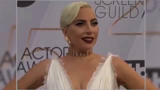 Lady Gaga on the silver carpet at the SAG Awards [upl. by Burn]