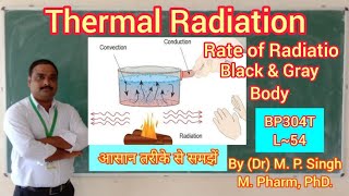 Thermal Radiation  Rate of Radiation  Black amp Gray Body  Pharma Engineering  BP304T  L54 [upl. by Renard]