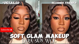 DETAILED Dark Skin Client Makeup Tutorial  Halle J [upl. by Adnauq]