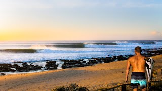 Surfing perfect Jbay in BOARDSHORTS South Africa [upl. by Vandervelde471]