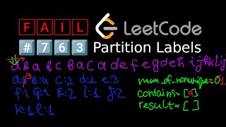 🄵🄰🄸🄻 Leetcode ️⃣7️⃣6️⃣3️⃣ Partition Labels [upl. by Eisak]