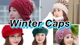 Stylish winter caps 2023  winter warm caps collection for girls  types of capshatsbeanies cap [upl. by Arymat]