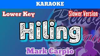 Hiling by Mark Carpio Karaoke  Lower Key  Slower Version [upl. by Rachele]