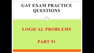 GAT Exam Practice Question Part 91 [upl. by Fabiola]