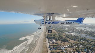 TOUCH AND GO LINGAYEN AIRPORT  GUSTY CROSSWIND LANDING  CESSNA 152  OMNI AVIATION CORPORATION [upl. by Wycoff219]