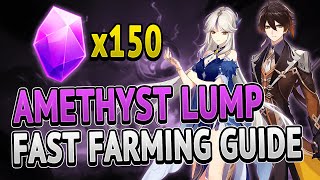 Amethyst Lump 150 Locations FAST FARMING ROUTE  Genshin Impact 20 [upl. by Etnauq726]