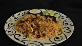 Mushroom Pulao Pulav Recipe Video  Show Me The Curry [upl. by Ramses]