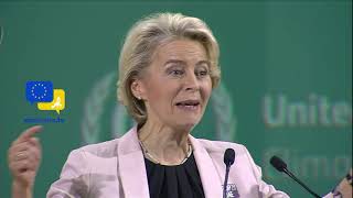 President Von der Leyen at COP28 on tripling renewable energy and doubling energy efficiency by 2030 [upl. by Jaal]