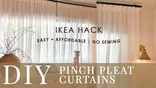 DIY Pinch Pleat Curtains  IKEA HACK [upl. by Onitsoga]