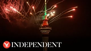 Auckland brings in 2024 with dazzling fireworks display [upl. by Cynthie]