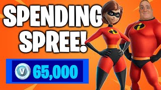 SPENDING 65000 VBucks in FORTNITE Spending Spree 44 [upl. by Aitnyc]